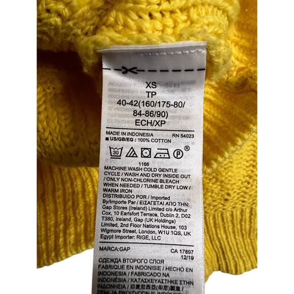 Gap Womens Sweater XS Yellow Knit Top Comfy Cozy Casual Preppy Twee - Picture 3 of 4